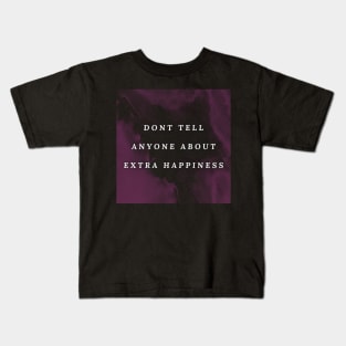 Happiness quote violet design Kids T-Shirt